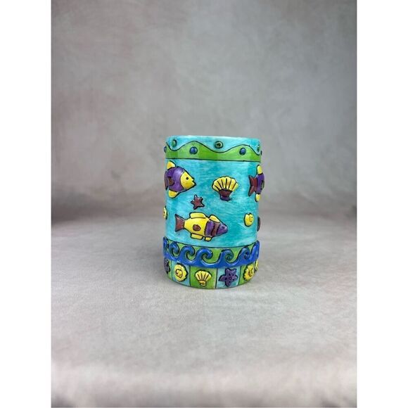 Vintage Sue Zipkin Zippy Fish Bathroom Toothbrush Holder Beach Fish Theme - Picture 3 of 6